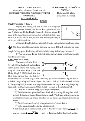 Đề thi môn vật lí khối 10 năm 2015 thời gian 180 phút trường THPT chuyên Nguyễn Tất Thành tỉnh Yên Bái
